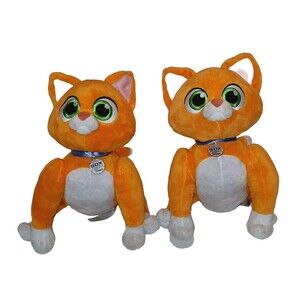 Lot 2 Twin Disney Pixar Sox Plush Buzz Lightyear Robot Kitty Cat Orange Jointed